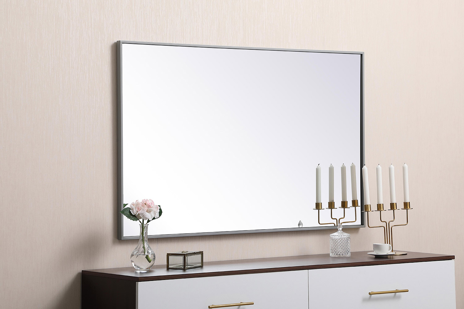 Elegant Wall Mirror - Gray, L 48" (MR43048GR)