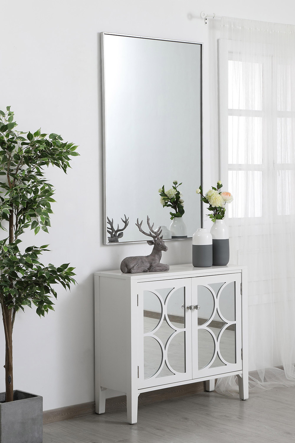 Elegant Wall Mirror - Silver, L 48" (MR43048S)