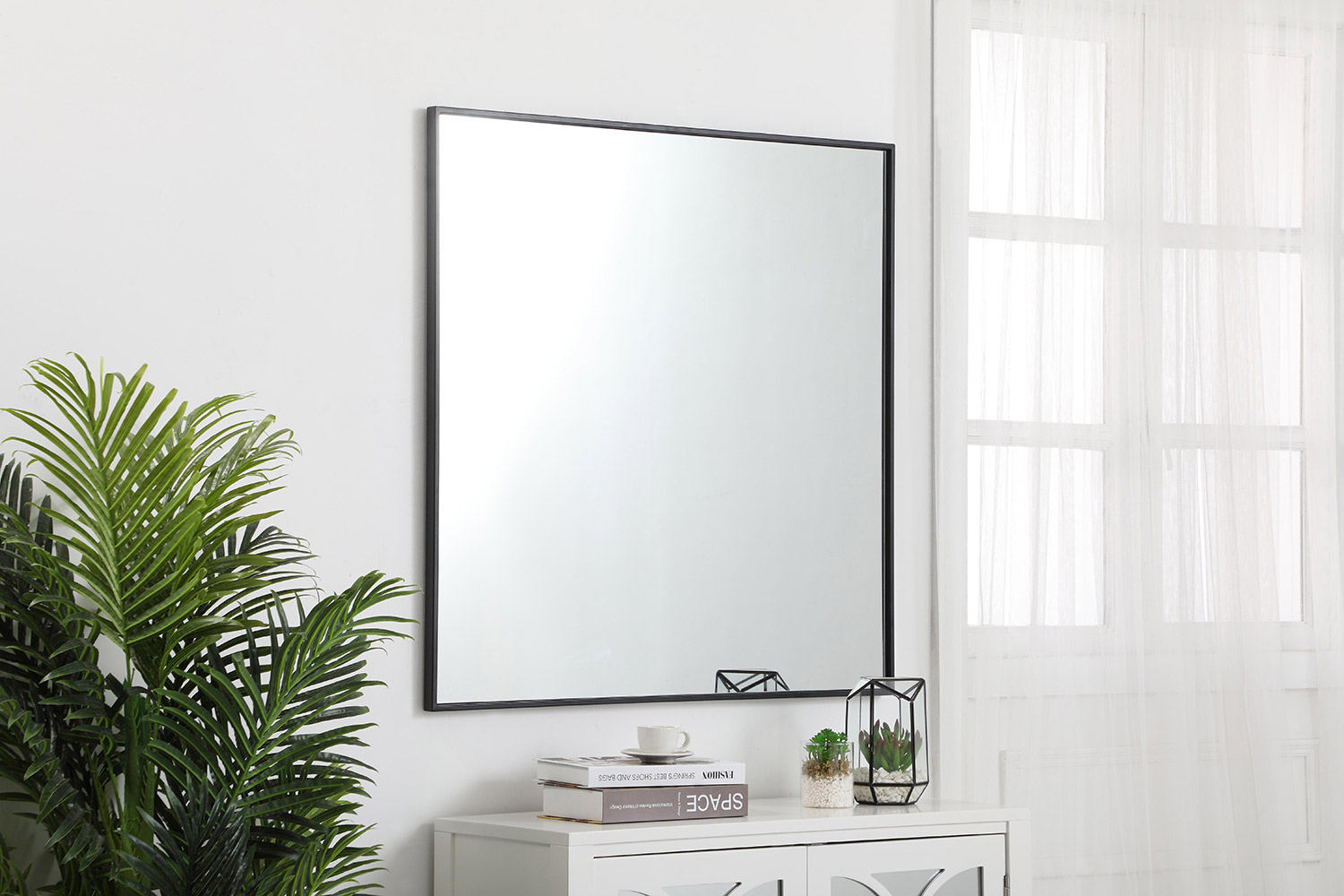 Elegant Wall Mirror - Black, L 36" (MR43636BK)