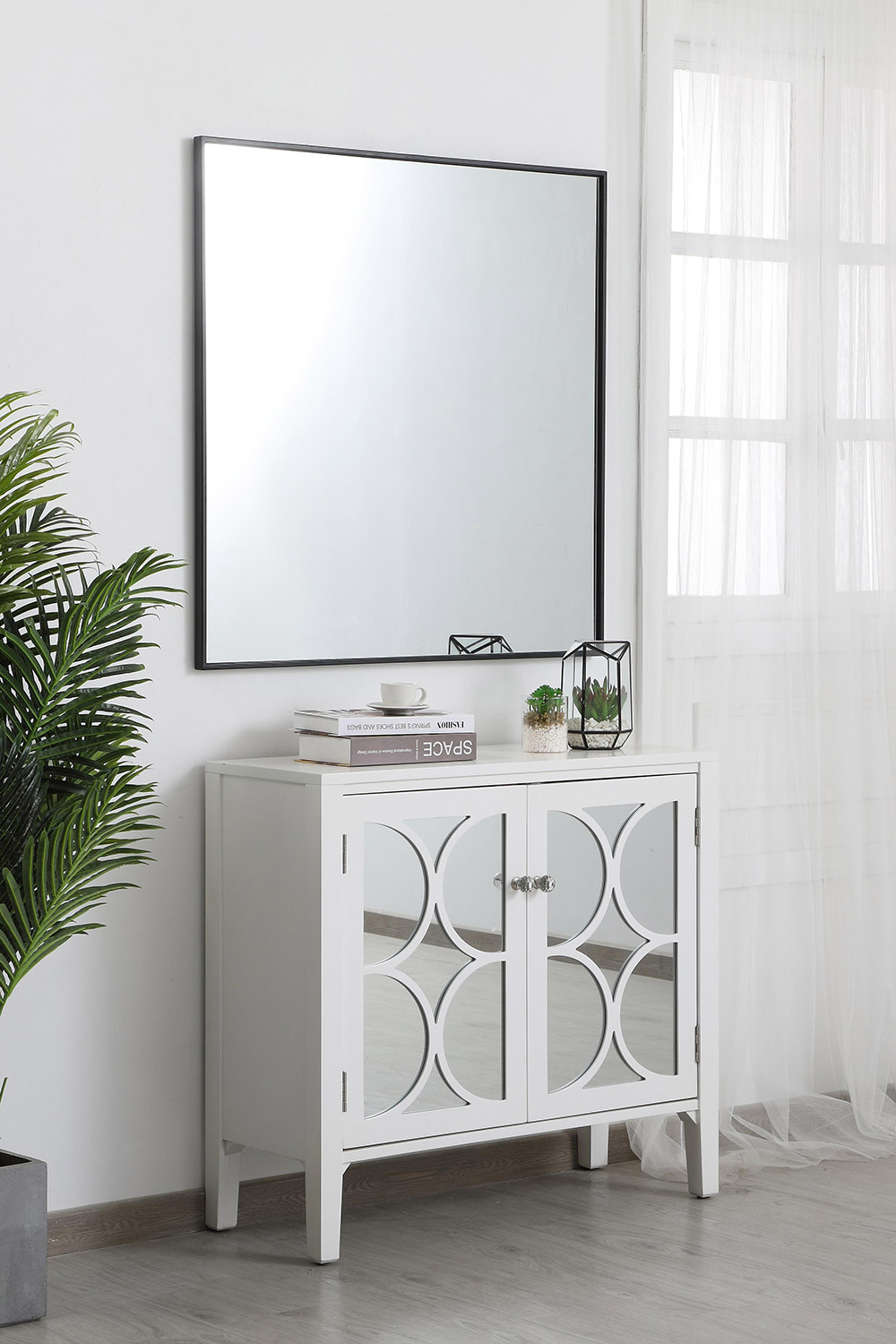 Elegant Wall Mirror - Black, L 36" (MR43636BK)