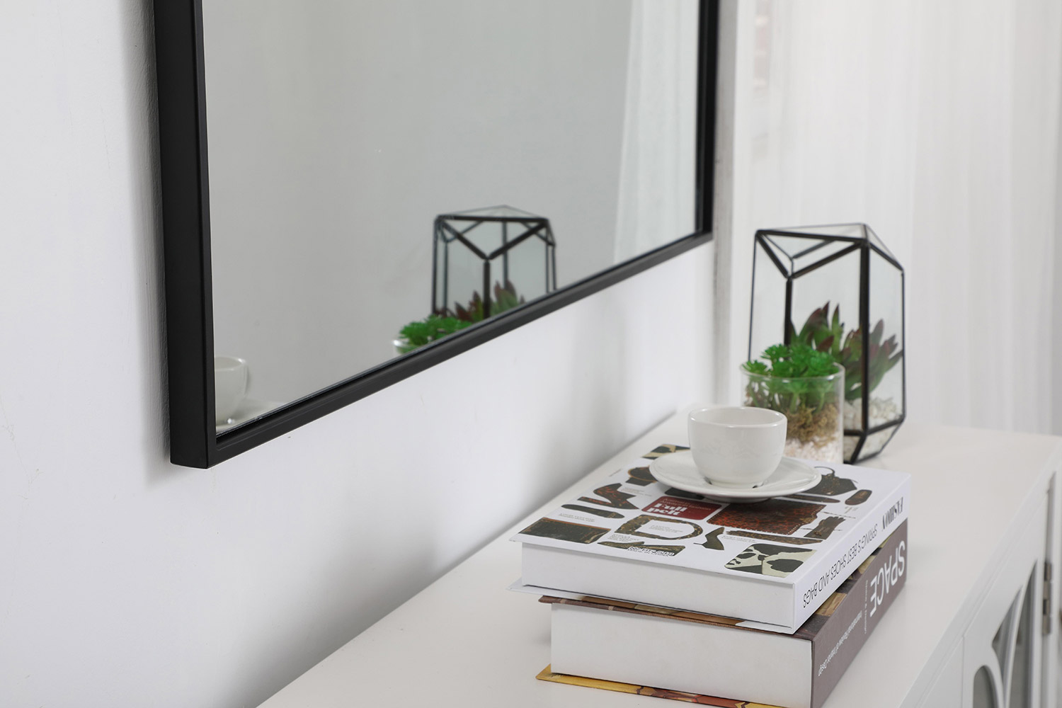 Elegant Wall Mirror - Black, L 36" (MR43636BK)