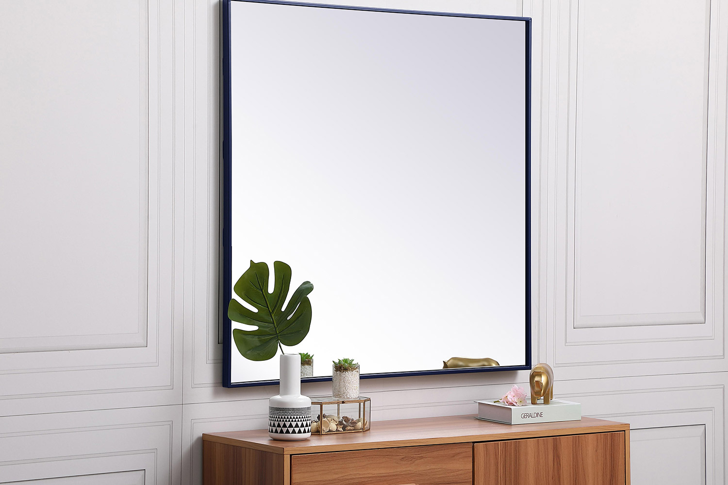 Elegant Wall Mirror - Blue, L 36" (MR43636BL)