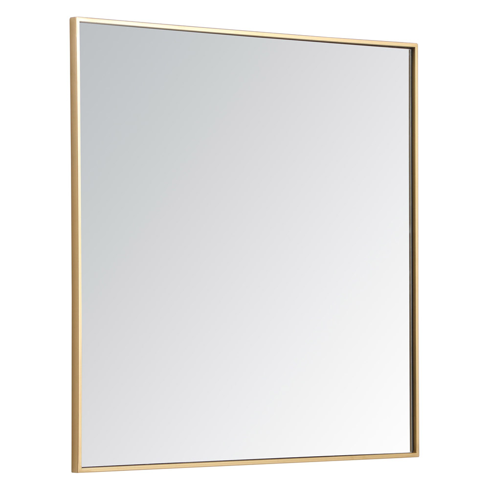 Elegant Wall Mirror - Brass, L 36" (MR43636BR)