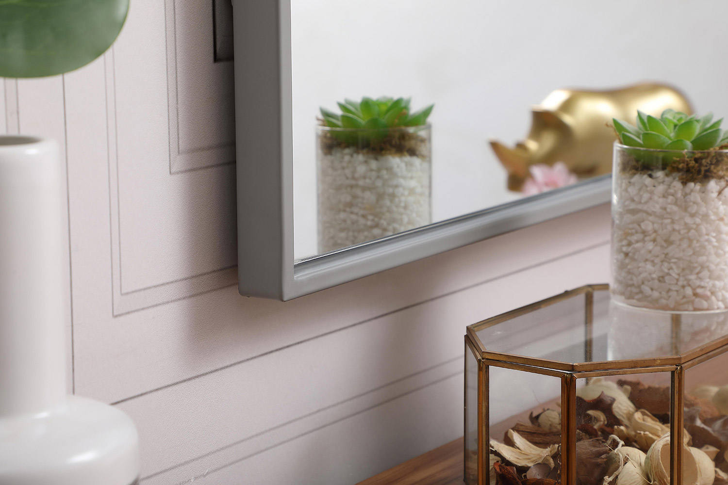 Elegant Wall Mirror - Gray, L 36" (MR43636GR)