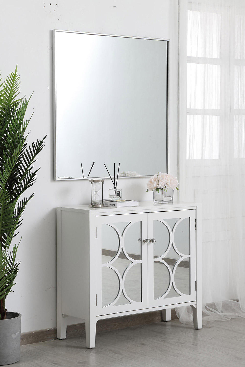 Elegant Wall Mirror - Silver, L 36" (MR43636S)