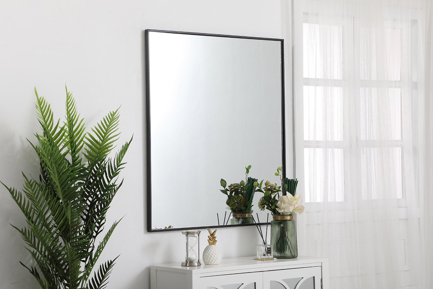 Elegant Wall Mirror - Black, L 40" (MR43640BK)