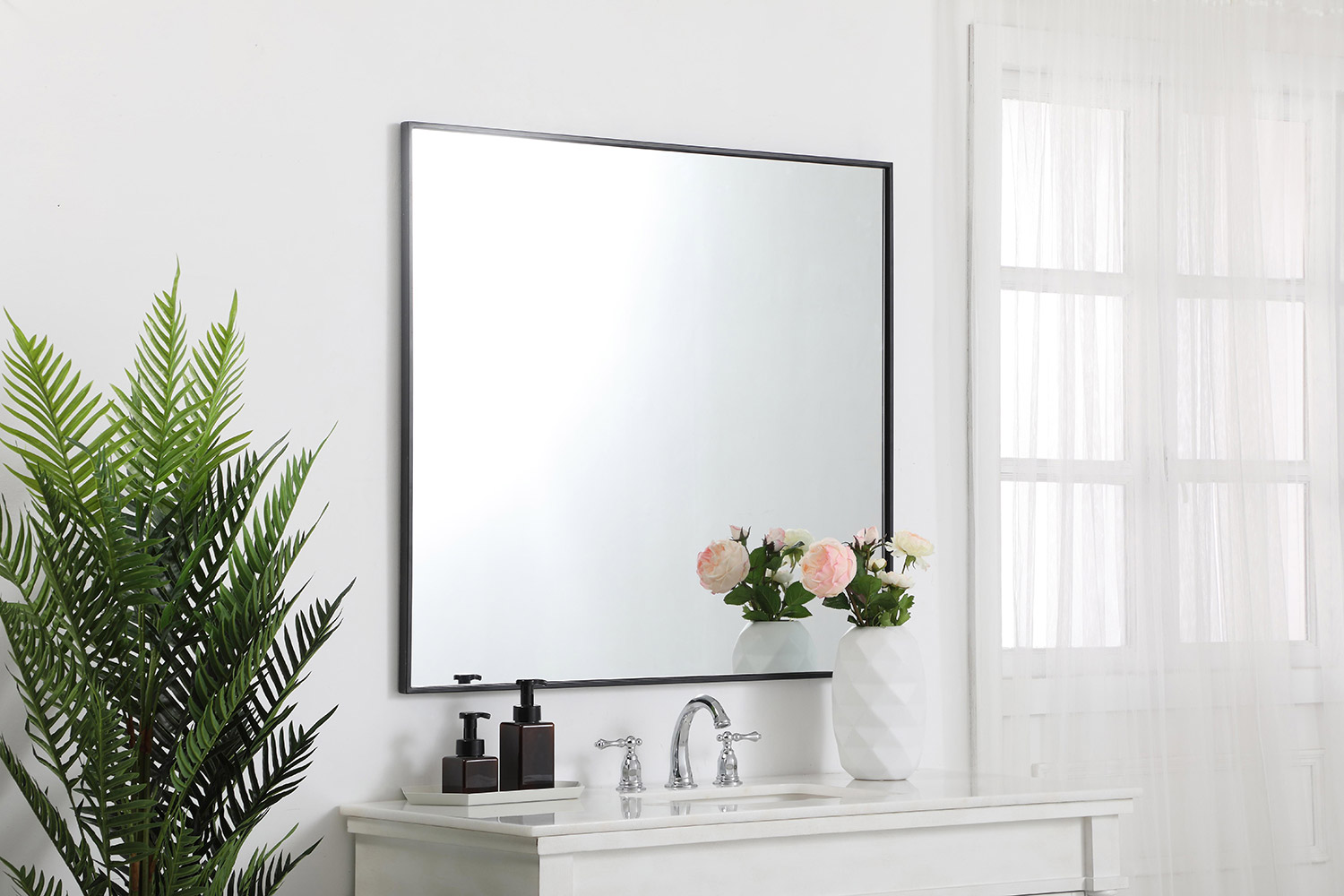 Elegant Wall Mirror - Black, L 40" (MR43640BK)