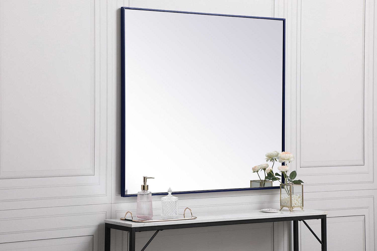 Elegant Wall Mirror - Blue, L 40" (MR43640BL)