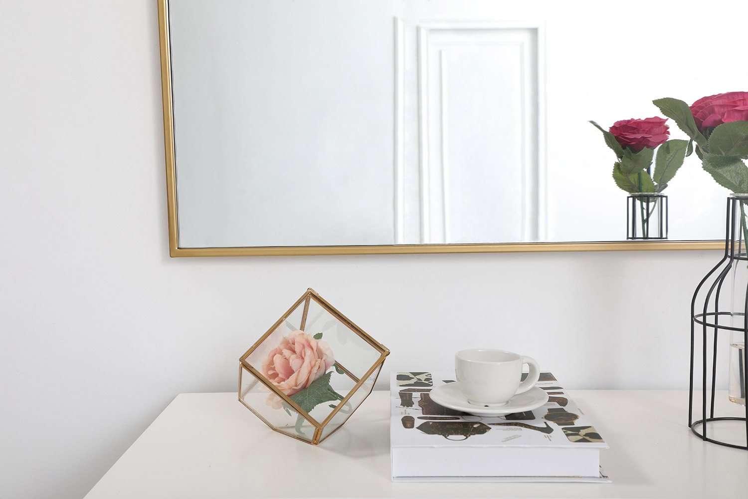 Elegant Wall Mirror - Brass, L 40" (MR43640BR)