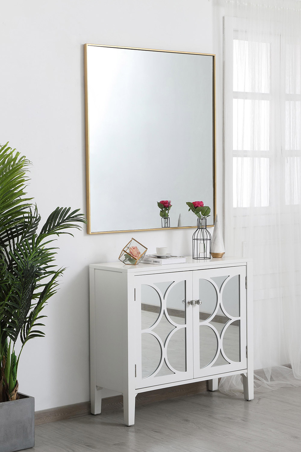 Elegant Wall Mirror - Brass, L 40" (MR43640BR)