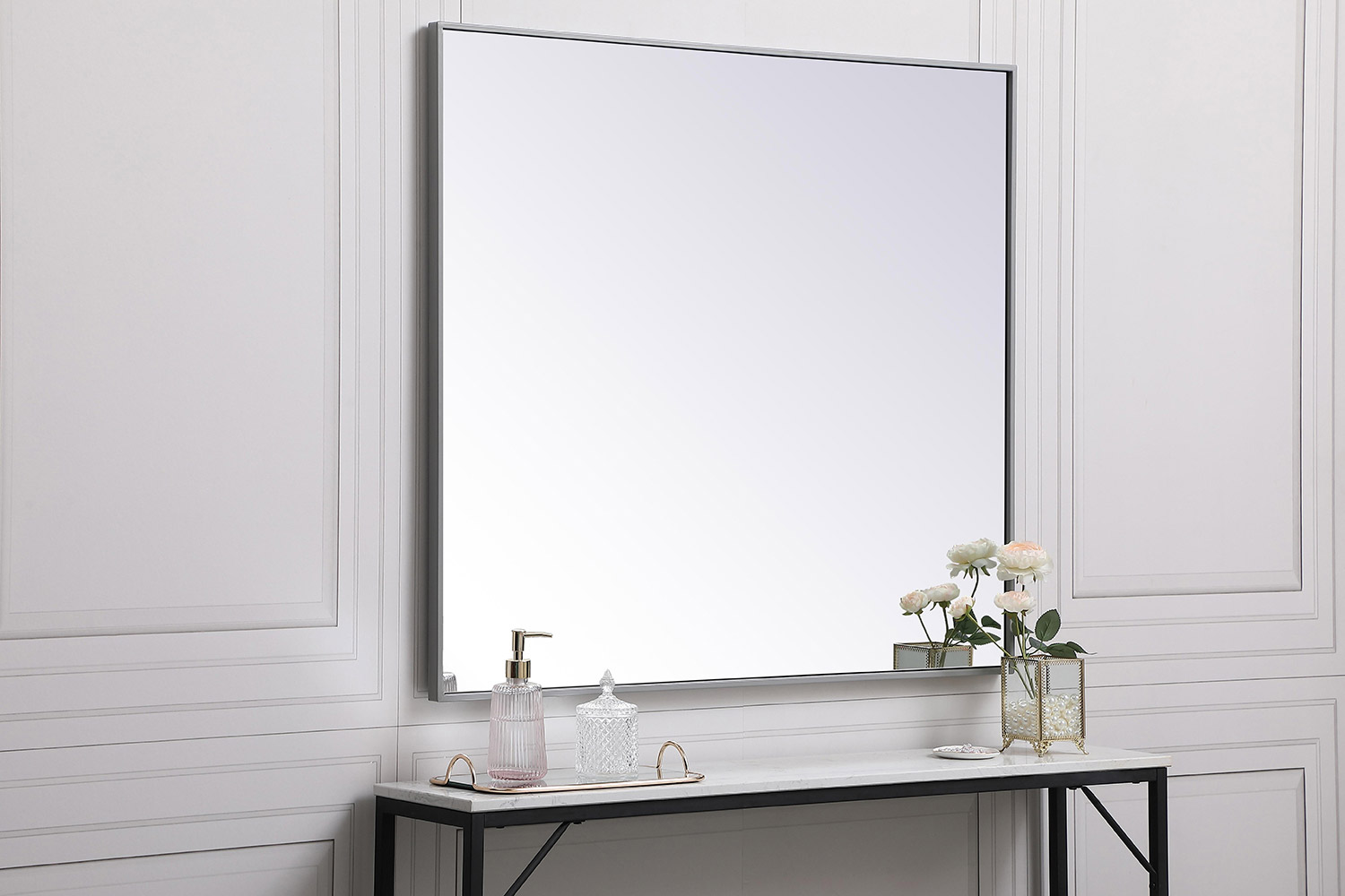 Elegant Wall Mirror - Gray, L 40" (MR43640GR)