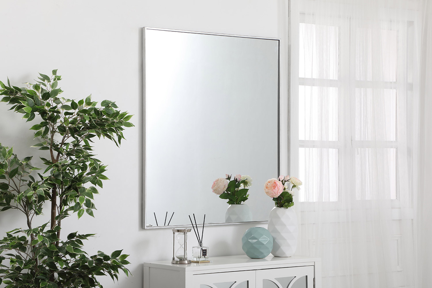 Elegant Wall Mirror - Silver, L 40" (MR43640S)