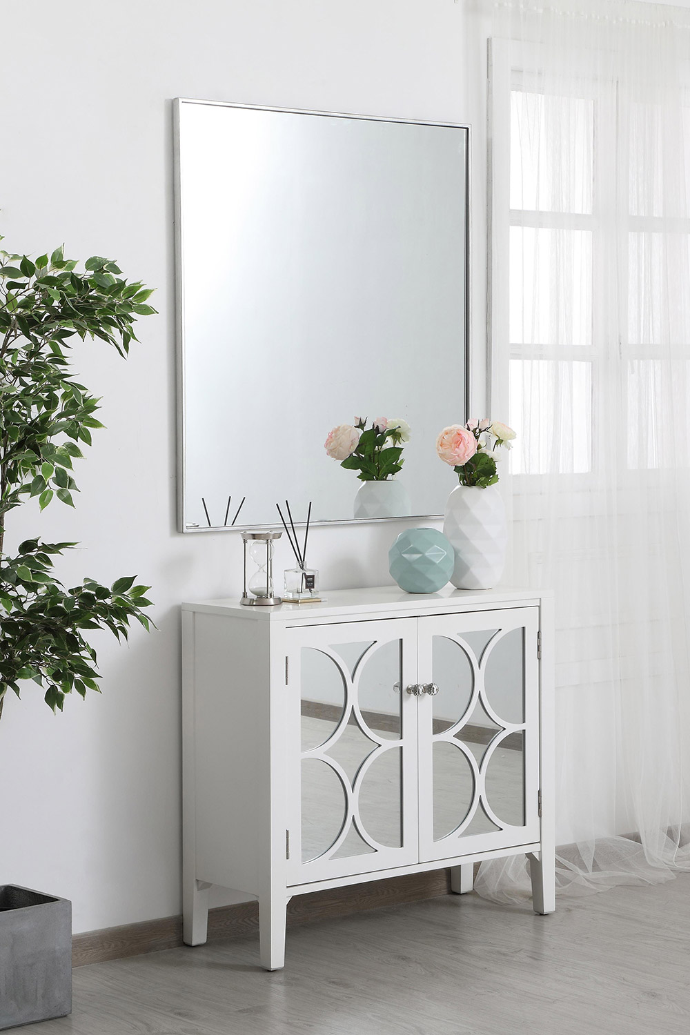 Elegant Wall Mirror - Silver, L 40" (MR43640S)