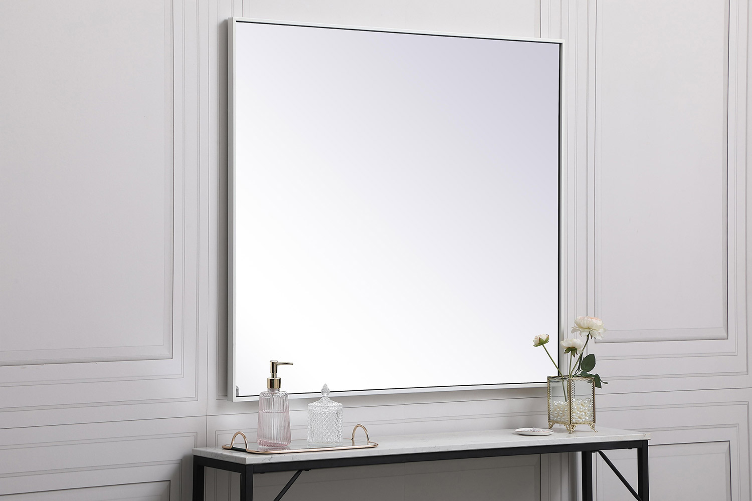 Elegant Wall Mirror - White, L 40" (MR43640WH)