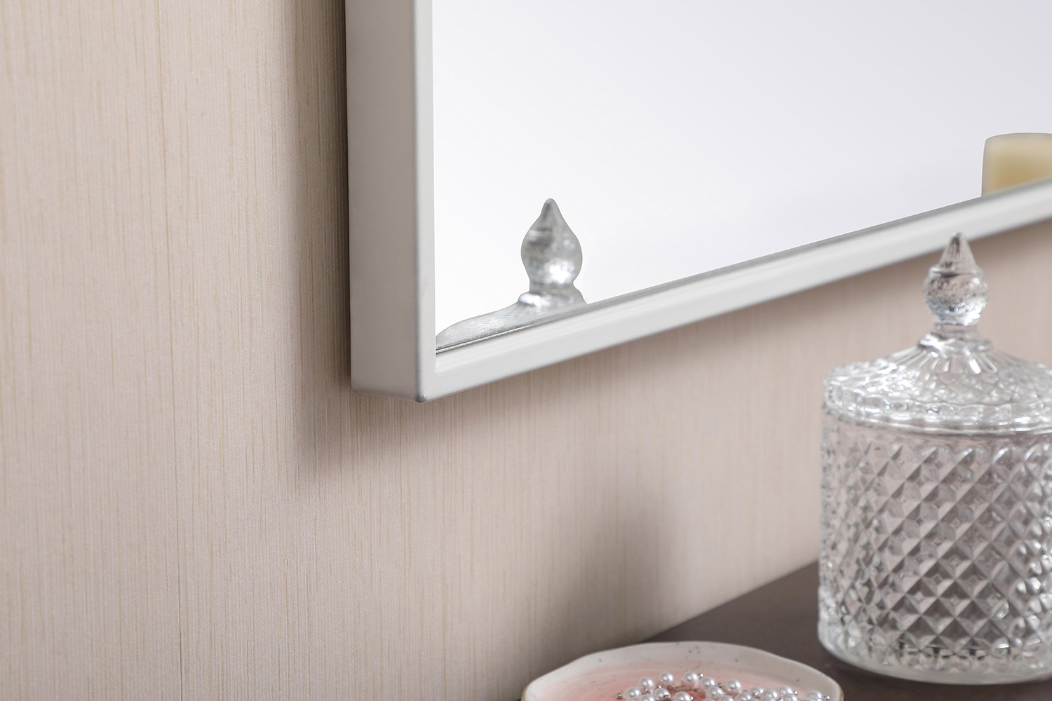 Elegant Wall Mirror - White, L 48" (MR43648WH)