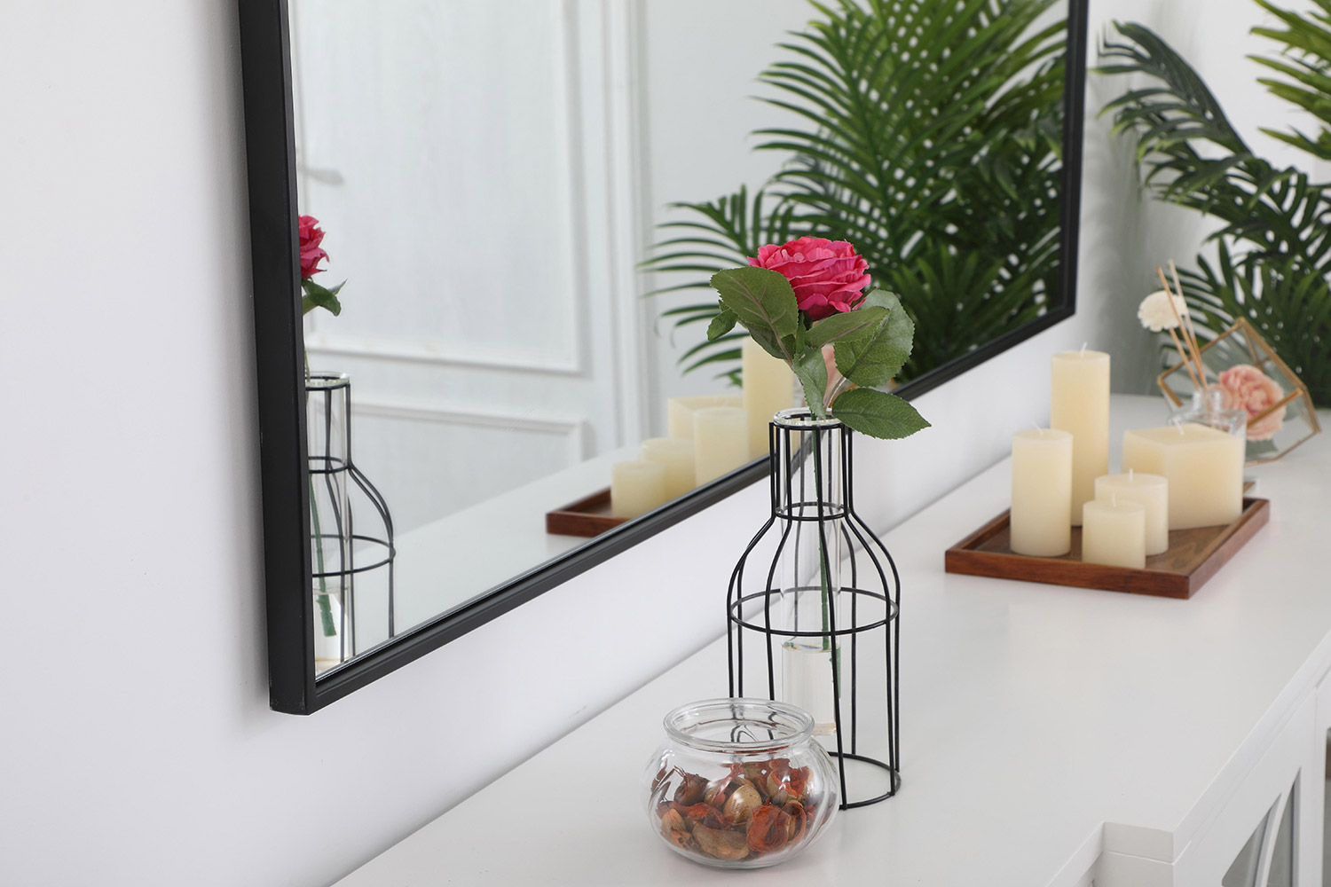 Elegant Wall Mirror - Black, L 60" (MR43660BK)