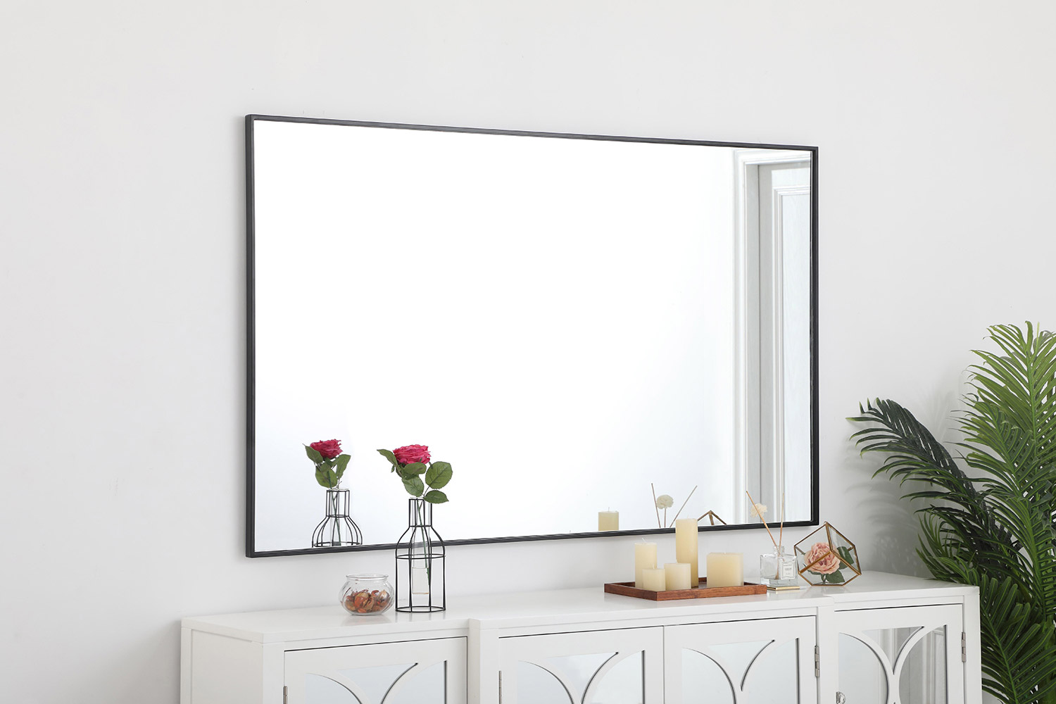 Elegant Wall Mirror - Black, L 60" (MR43660BK)