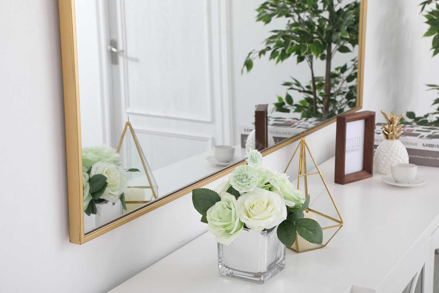 Elegant Wall Mirror - Brass, L 60" (MR43660BR)