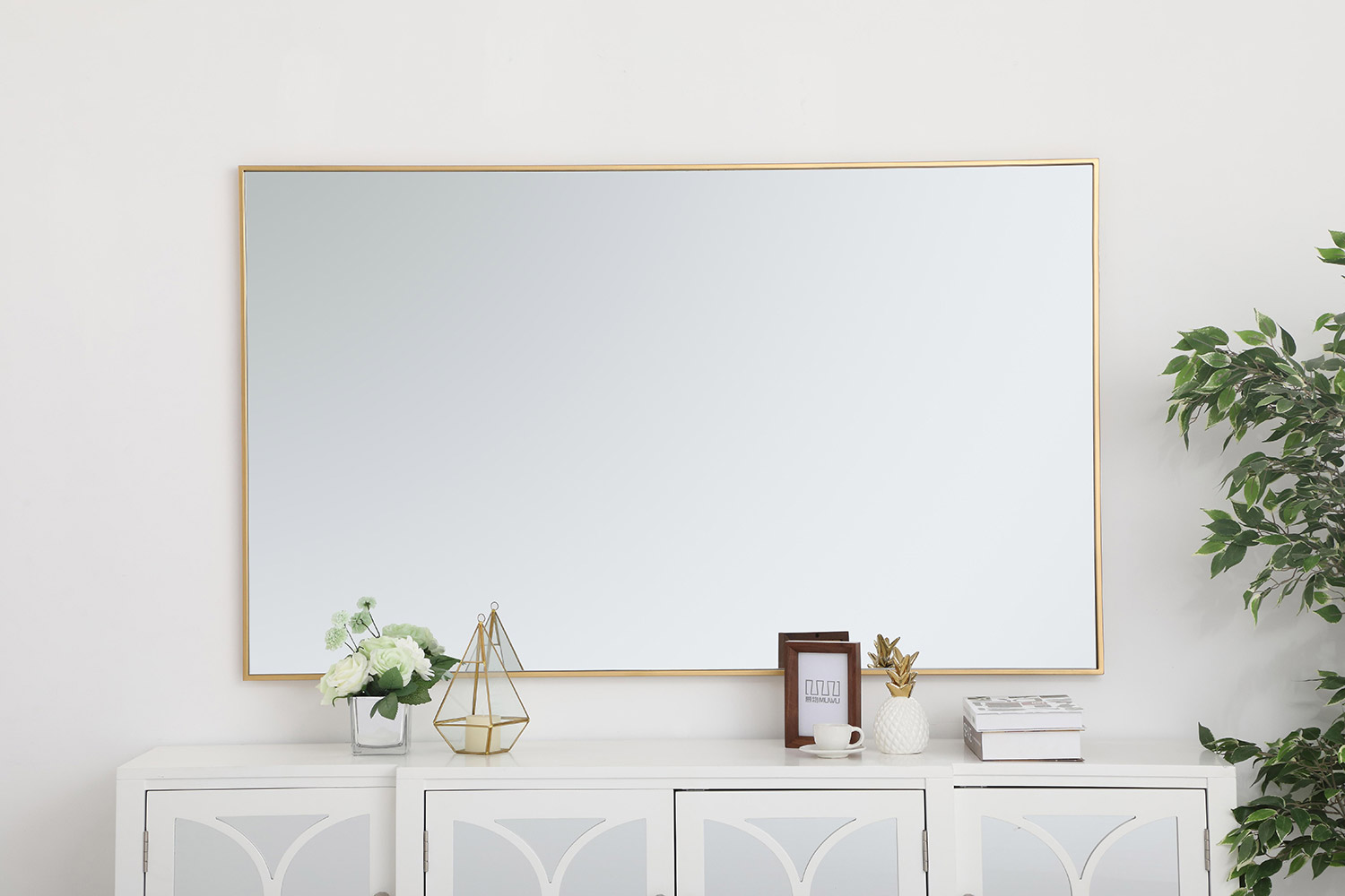 Elegant Wall Mirror - Brass, L 60" (MR43660BR)