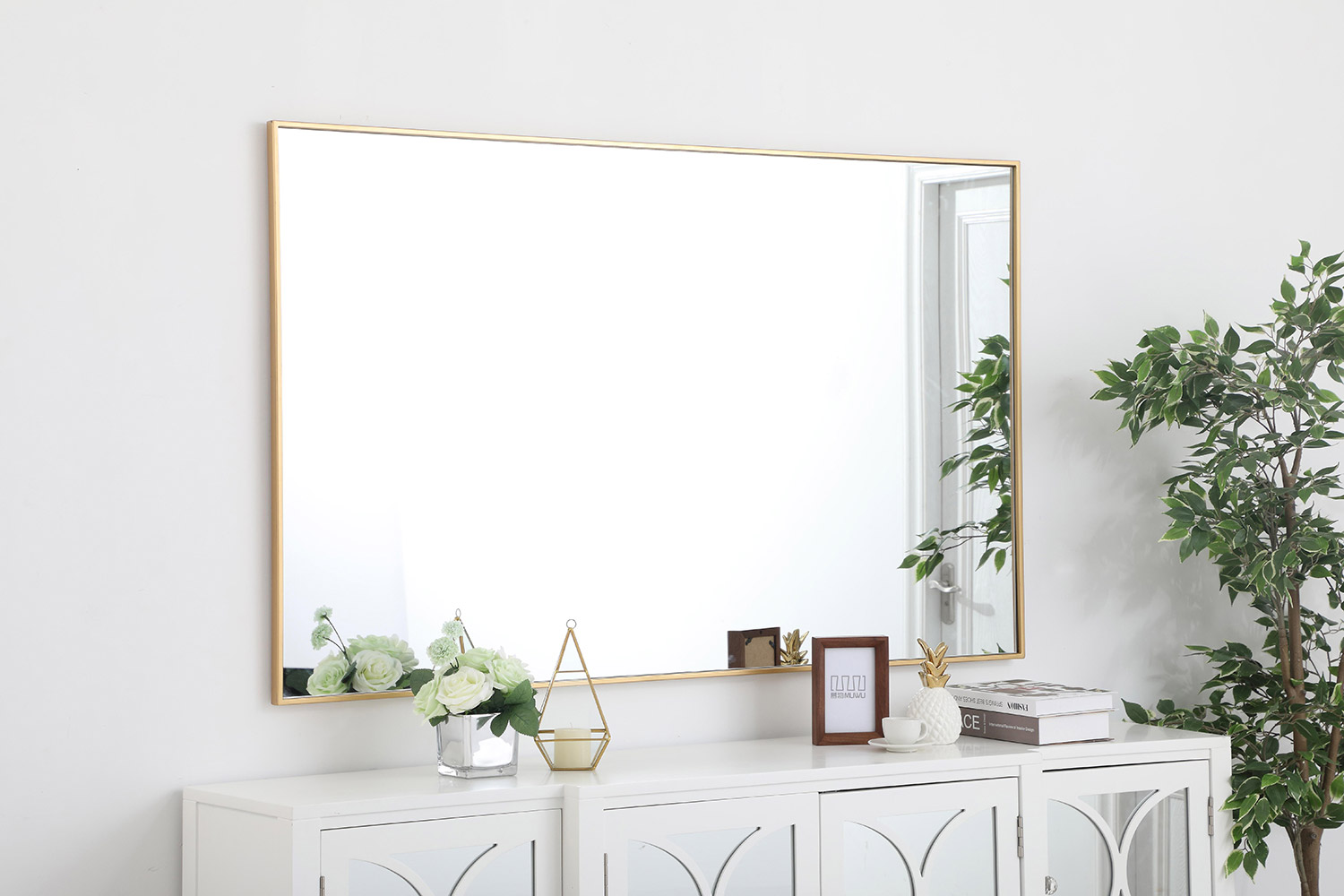 Elegant Wall Mirror - Brass, L 60" (MR43660BR)