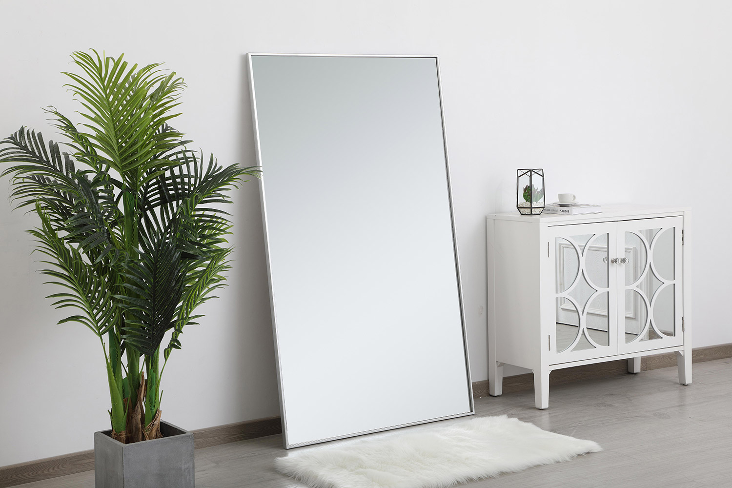 Elegant Wall Mirror - Silver, L 60" (MR43660S)