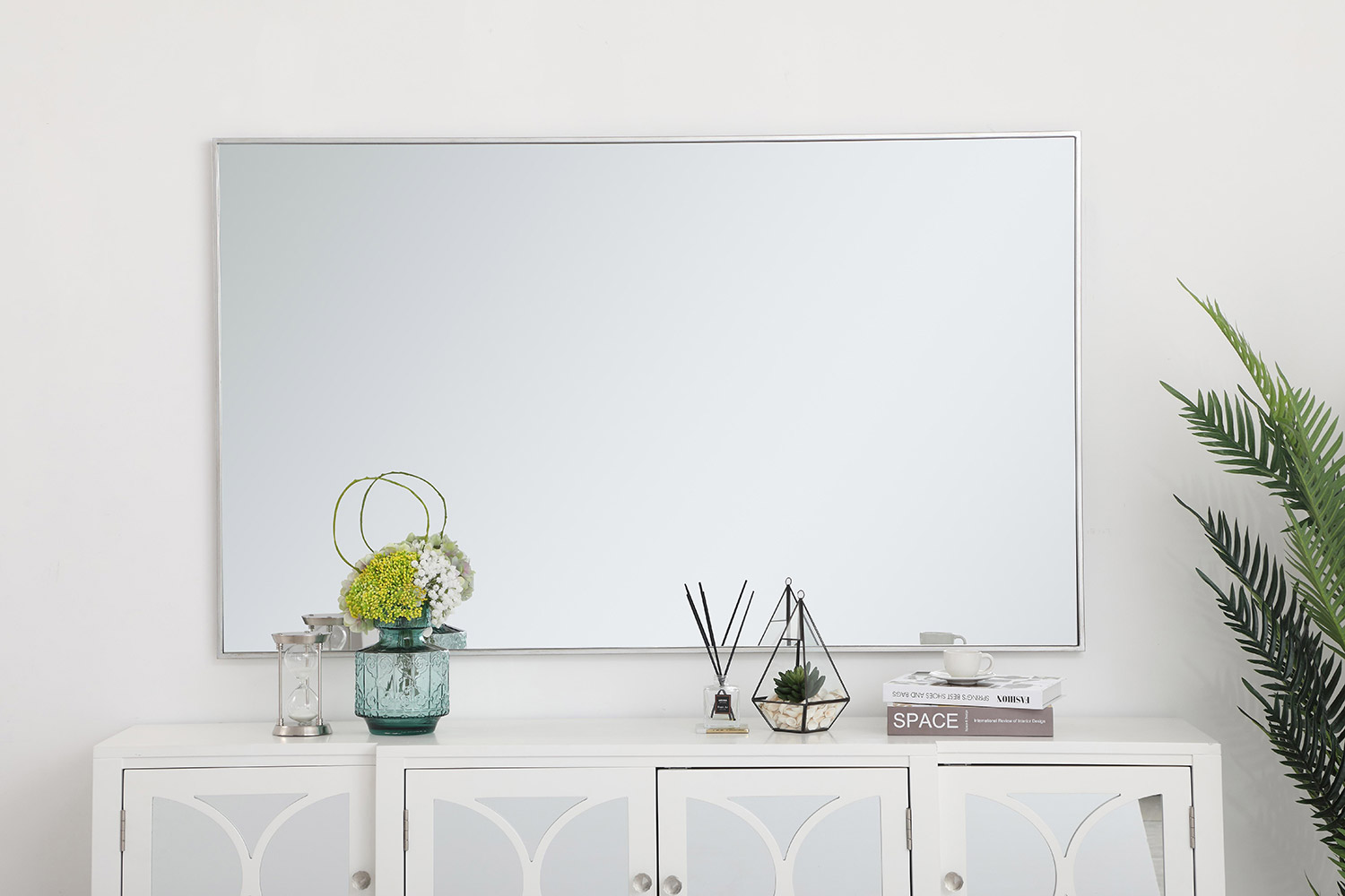 Elegant Wall Mirror - Silver, L 60" (MR43660S)