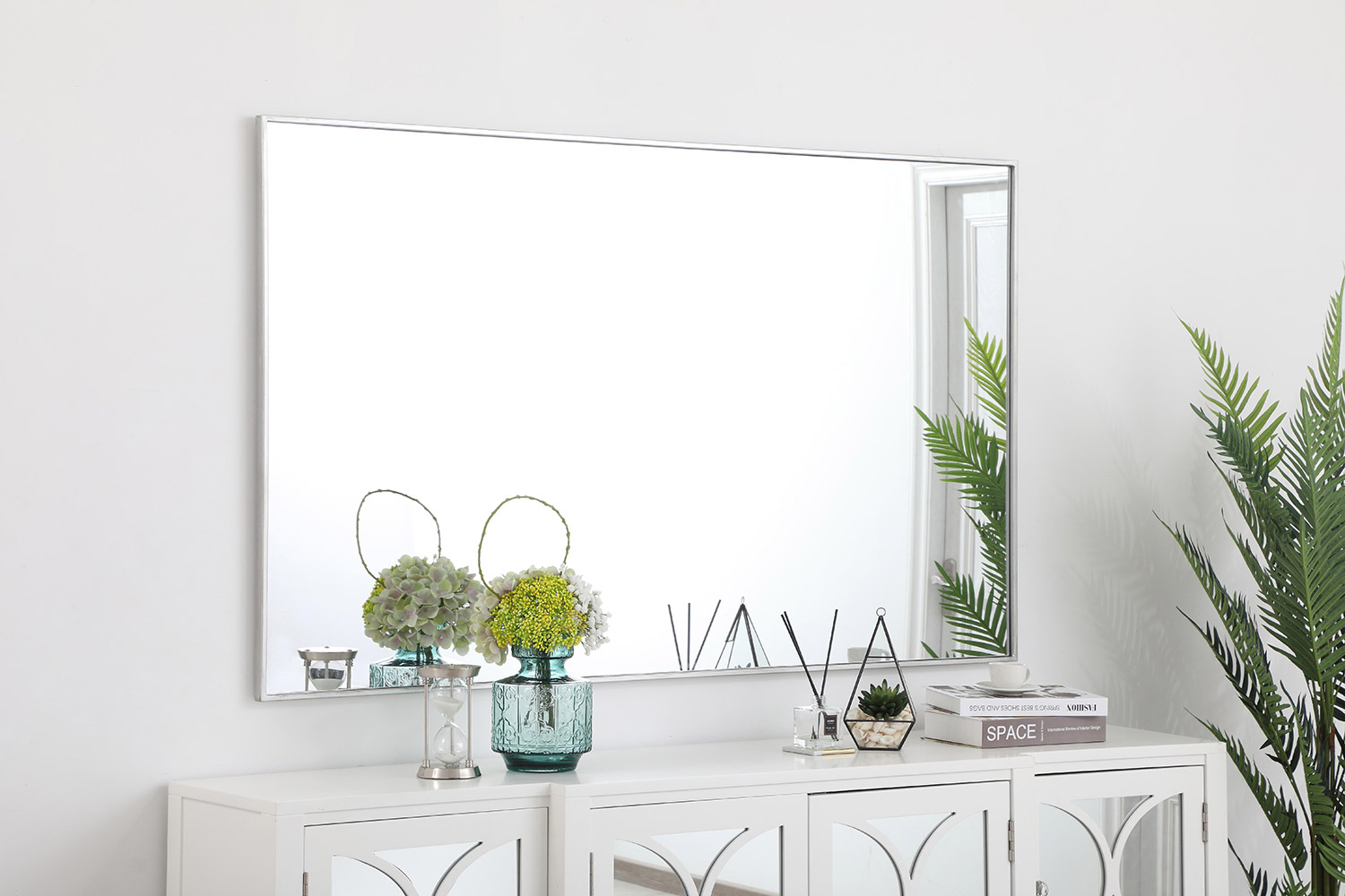 Elegant Wall Mirror - Silver, L 60" (MR43660S)