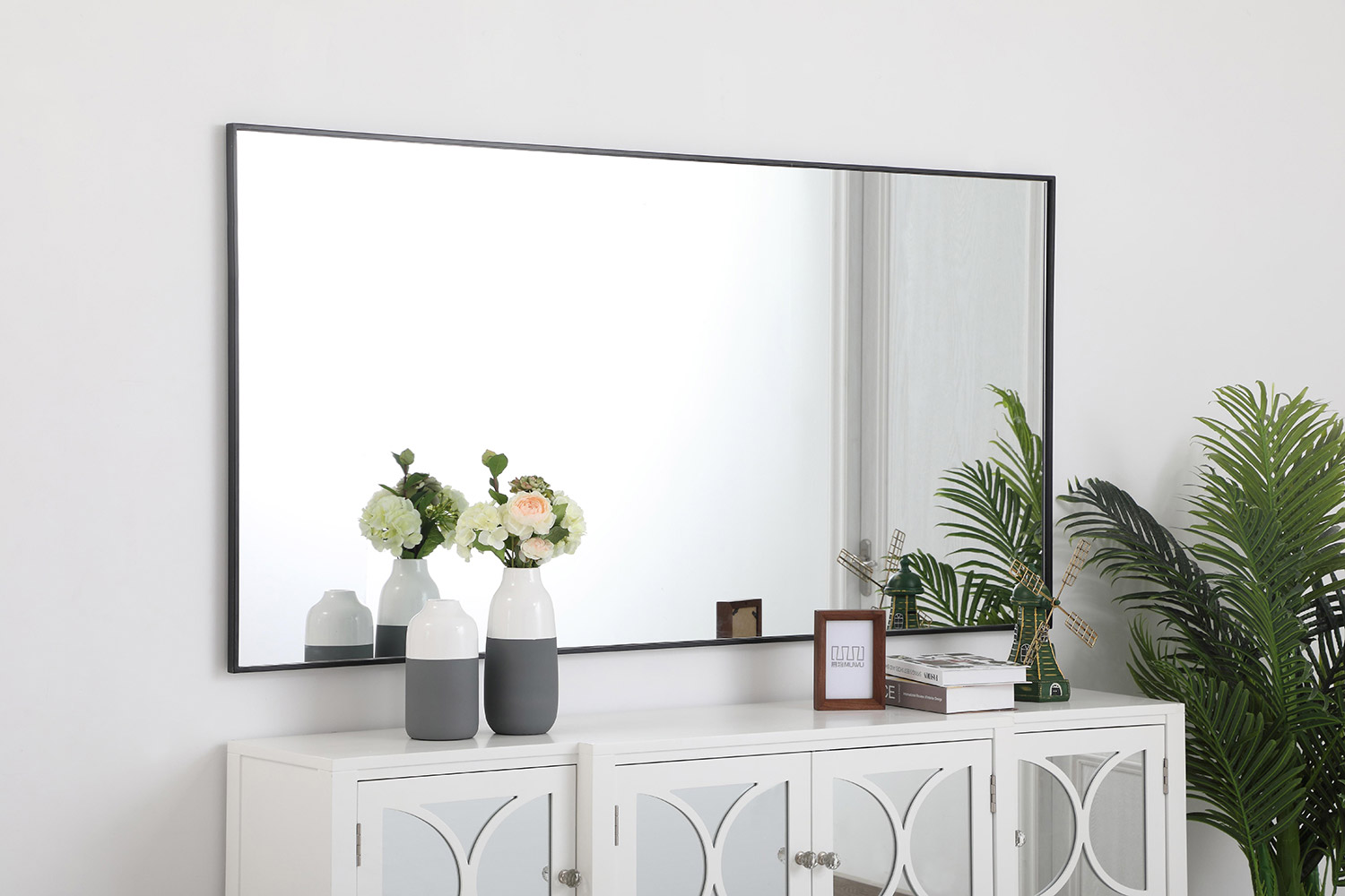 Elegant Wall Mirror - Black, L 72" (MR43672BK)