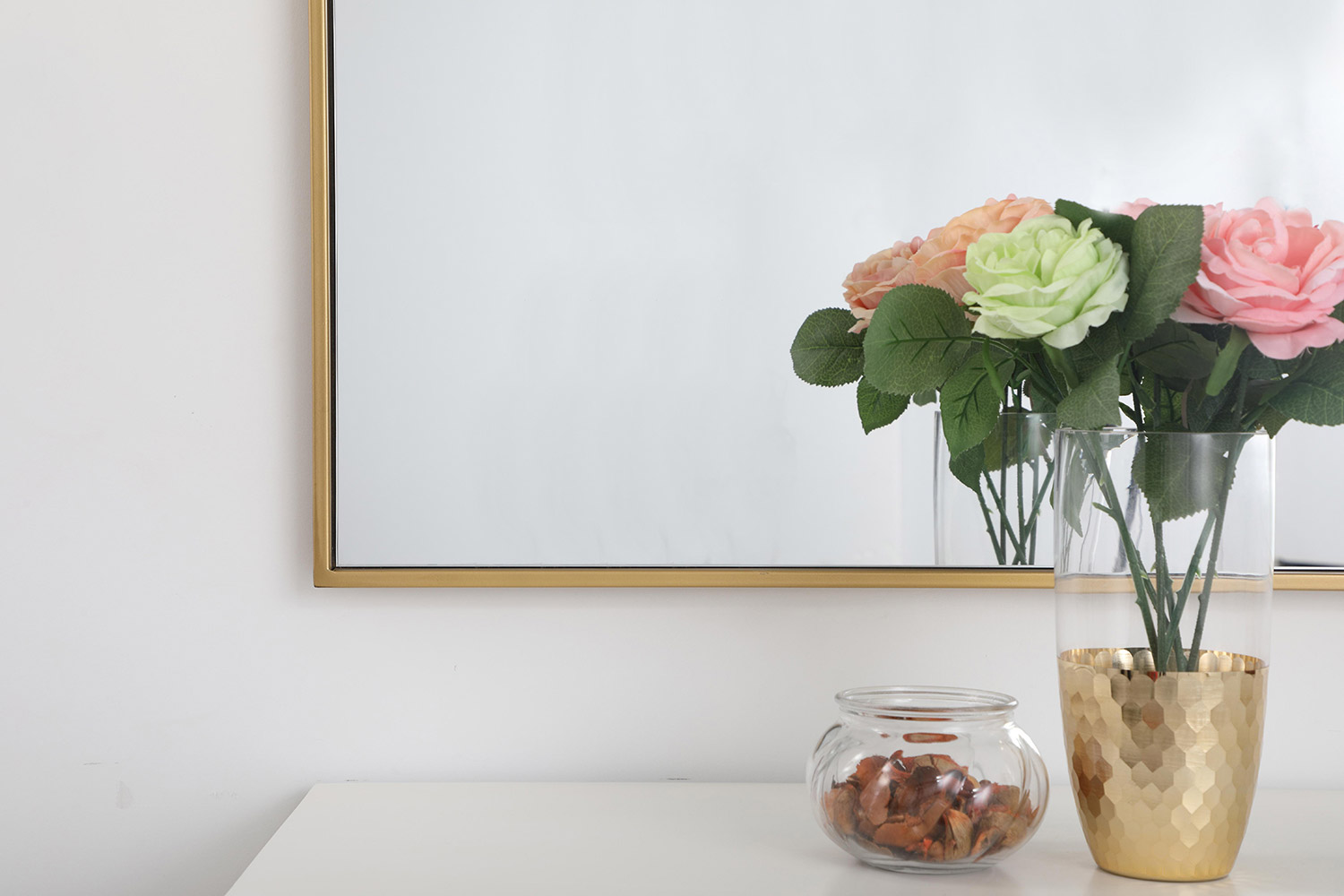 Elegant Wall Mirror - Brass, L 72" (MR43672BR)