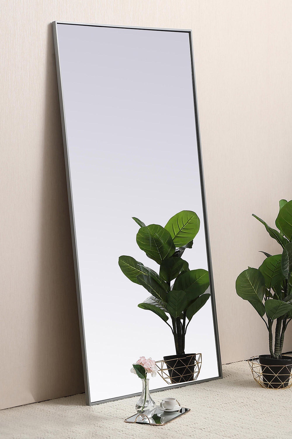 Elegant Wall Mirror - Gray, L 72" (MR43672GR)