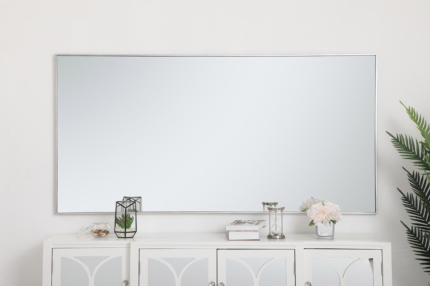 Elegant Wall Mirror - Silver, L 72" (MR43672S)