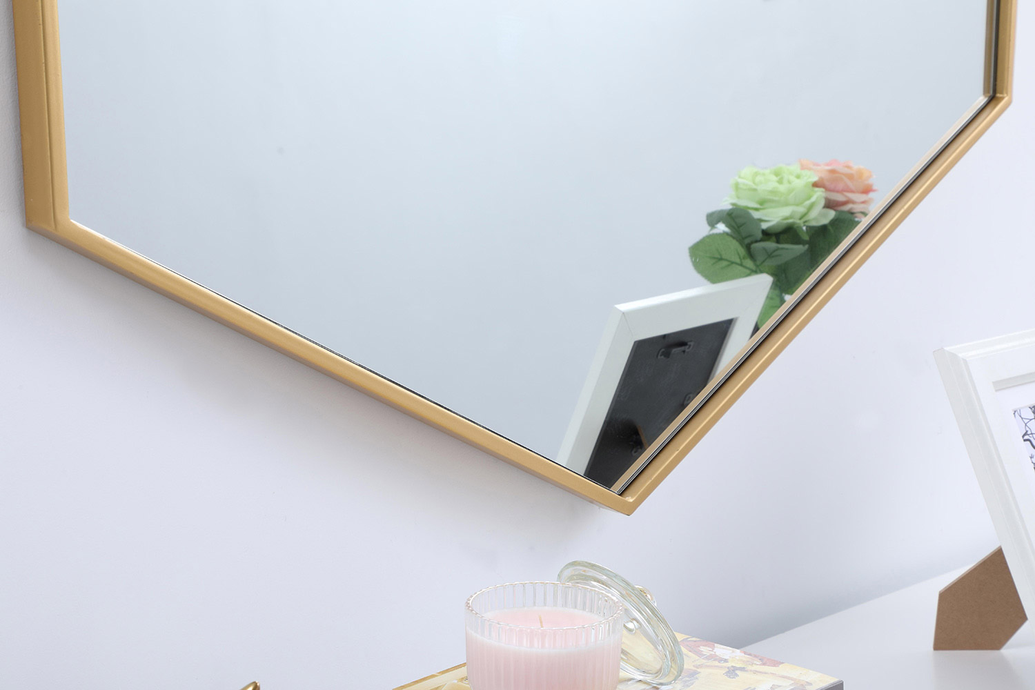 Elegant Wall Mirror - Brass, L 30" (MR4430BR)