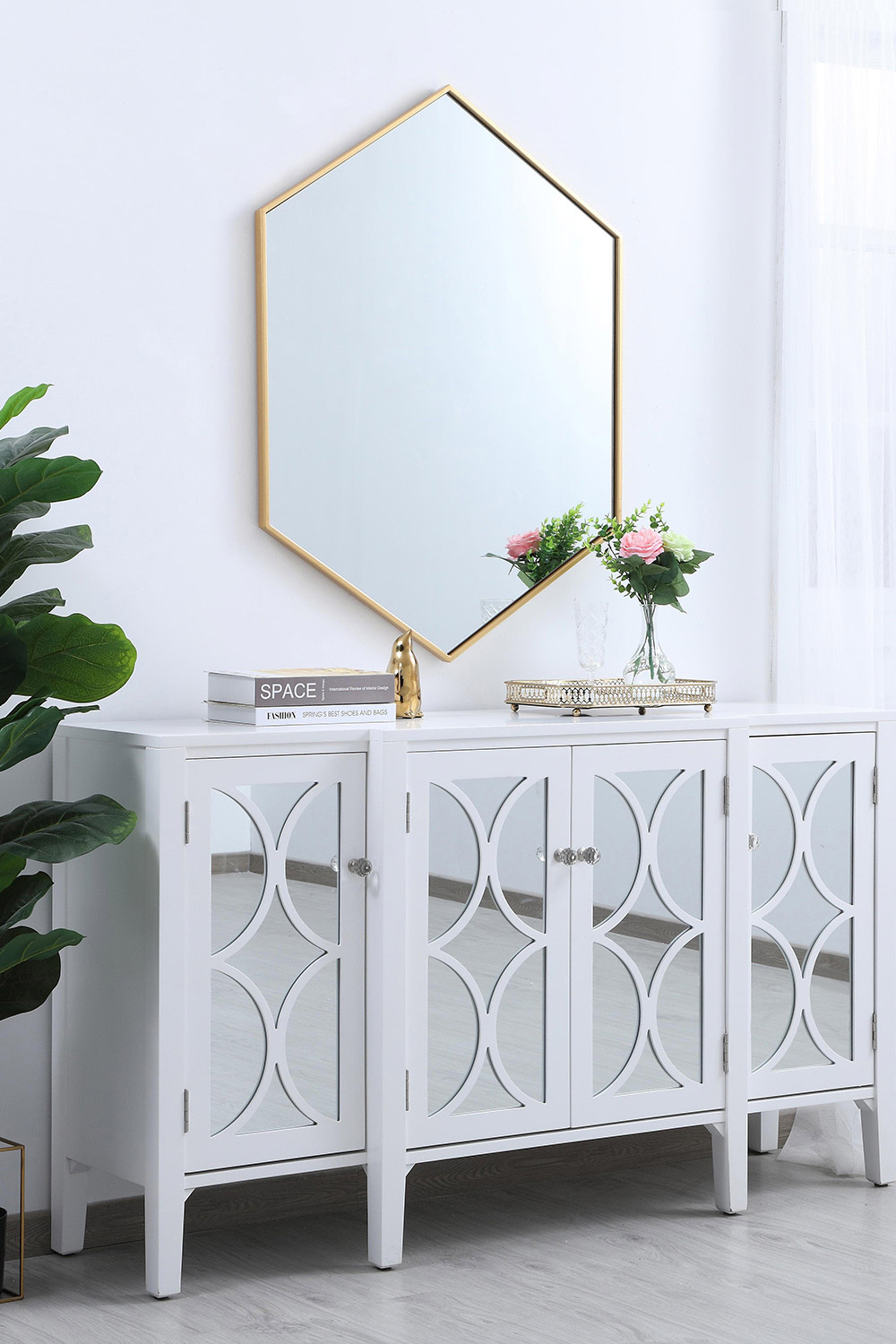 Elegant Wall Mirror - Brass, L 30" (MR4430BR)