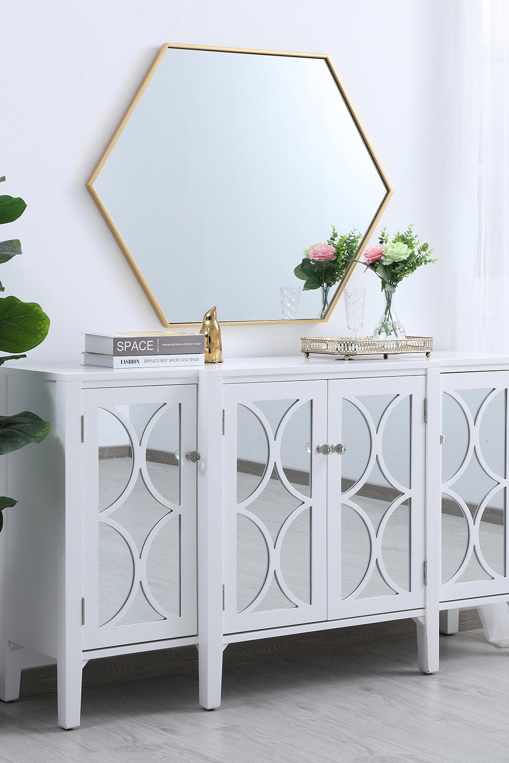 Elegant Wall Mirror - Brass, L 30" (MR4430BR)