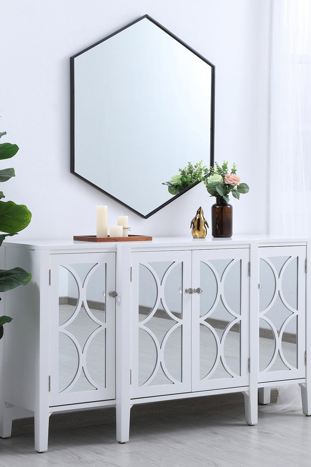 Elegant Wall Mirror - Black, L 38" (MR4538BK)