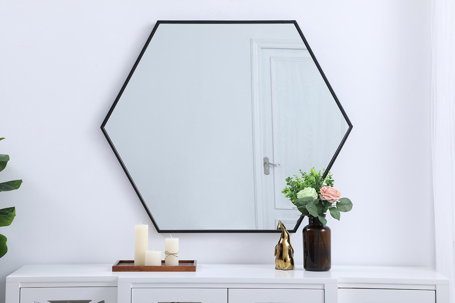 Elegant Wall Mirror - Black, L 38" (MR4538BK)