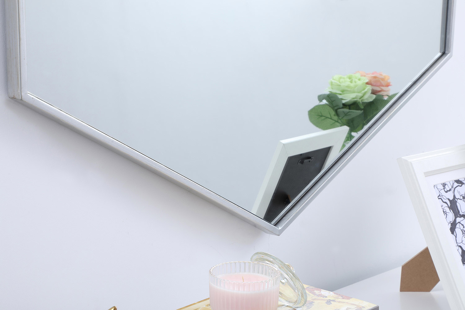 Elegant Wall Mirror - Silver, L 38" (MR4538S)