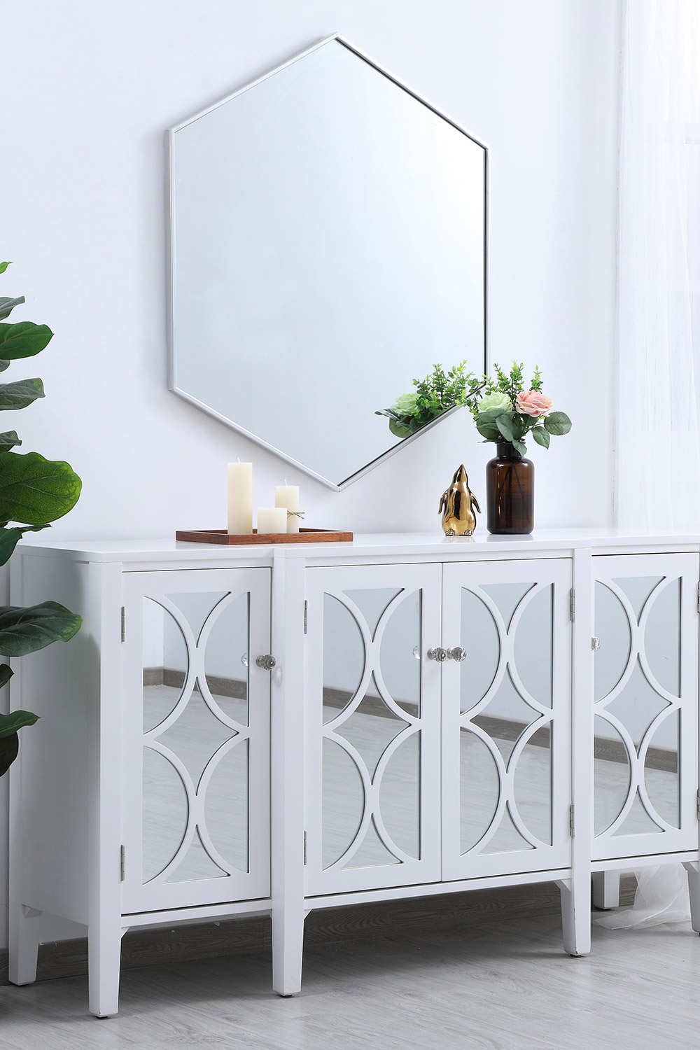 Elegant Wall Mirror - Silver, L 38" (MR4538S)