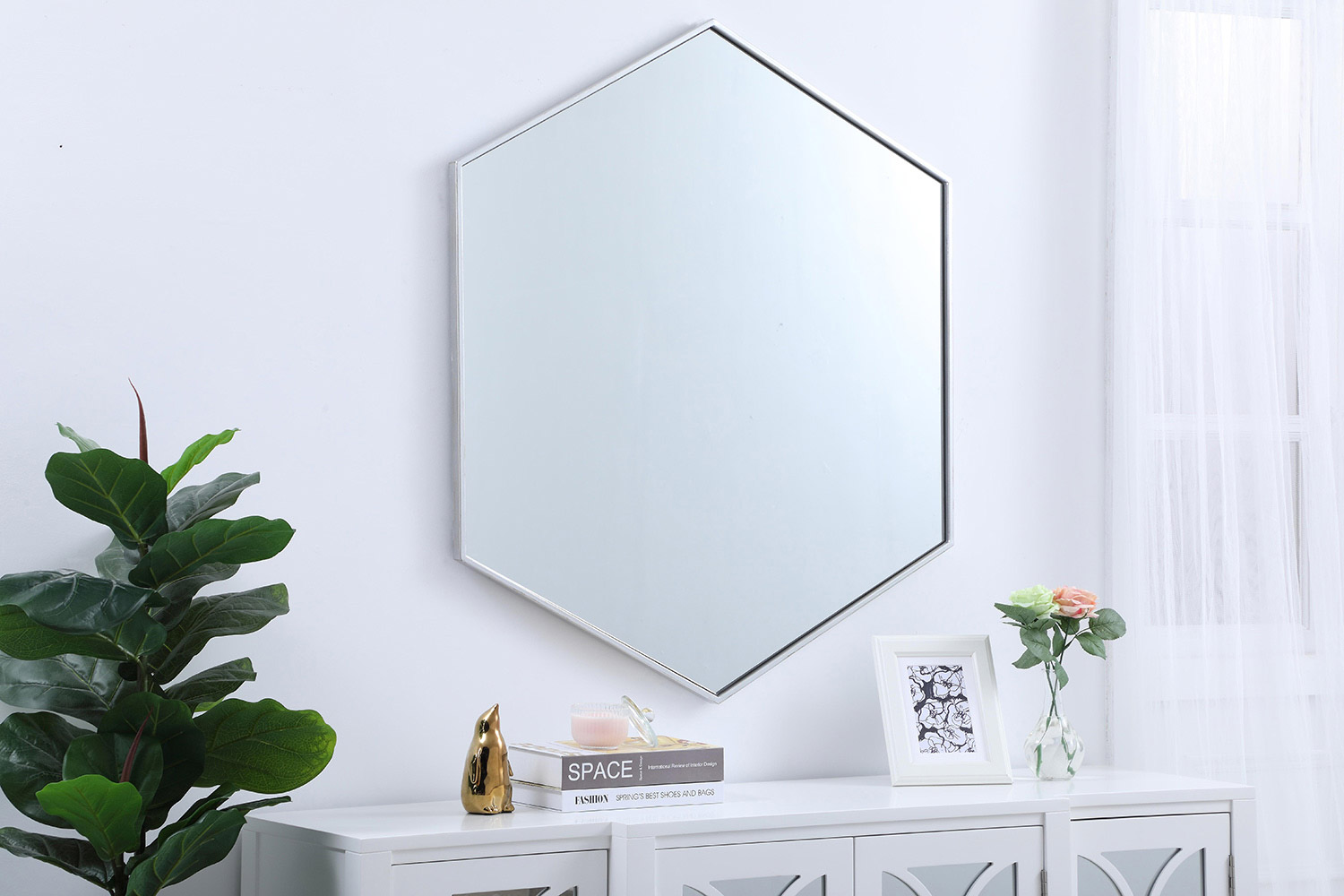 Elegant Wall Mirror - Silver, L 41" (MR4541S)