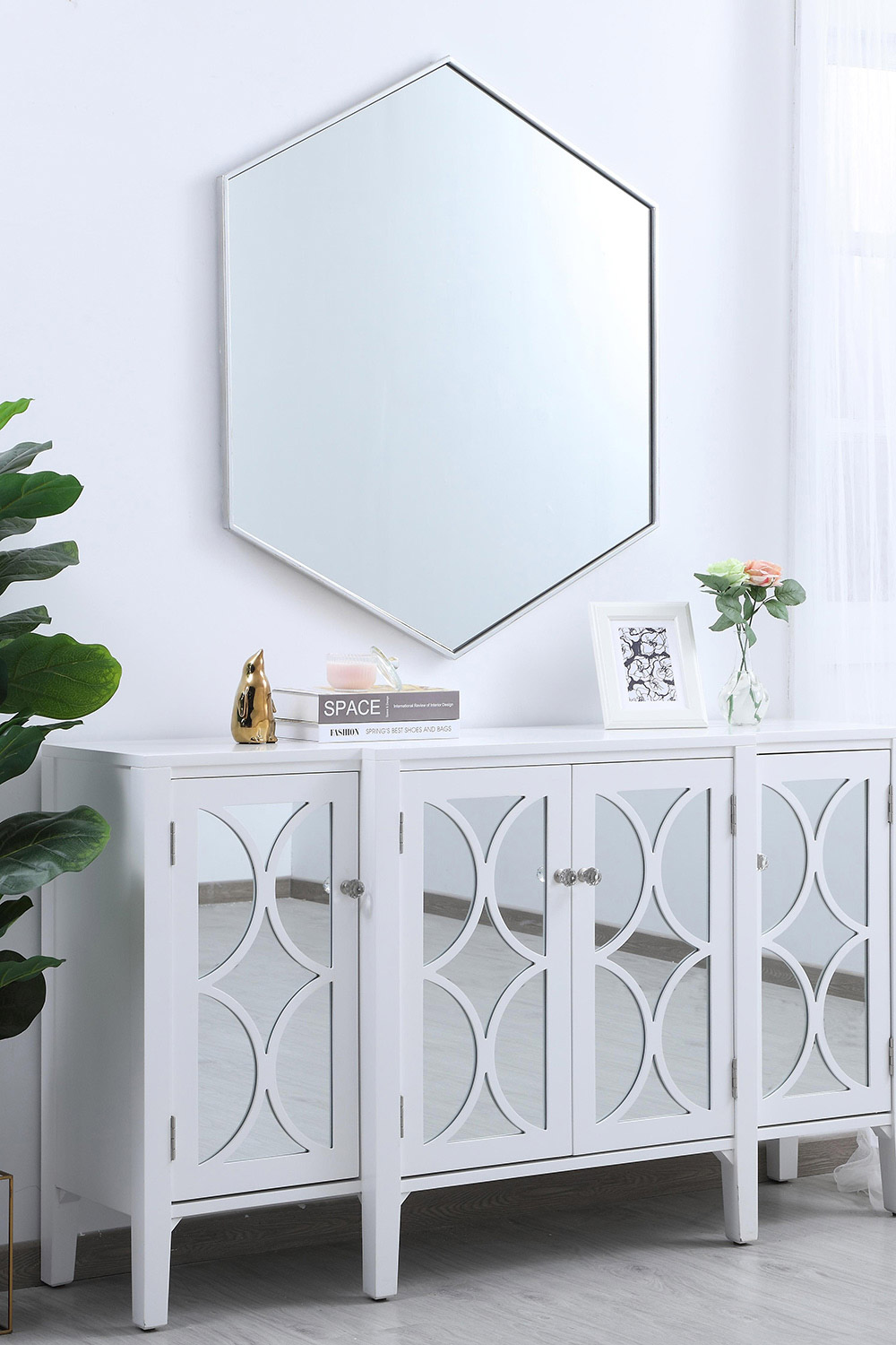 Elegant Wall Mirror - Silver, L 41" (MR4541S)