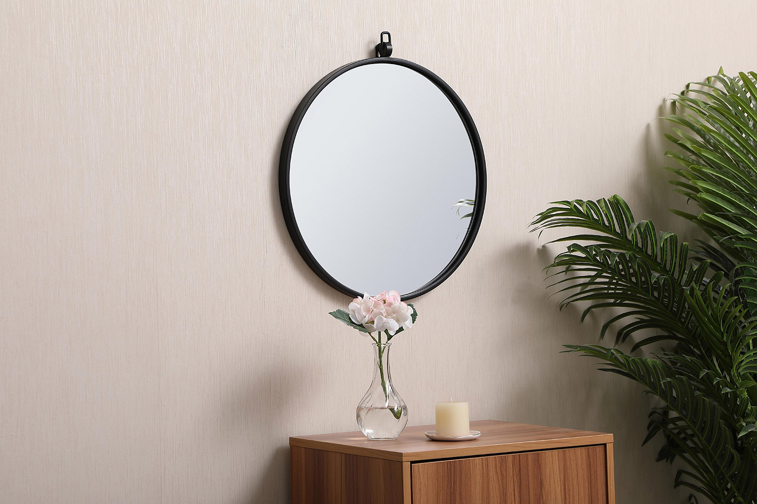 Elegant Wall Mirror - Black, L 18" (MR4718BK)