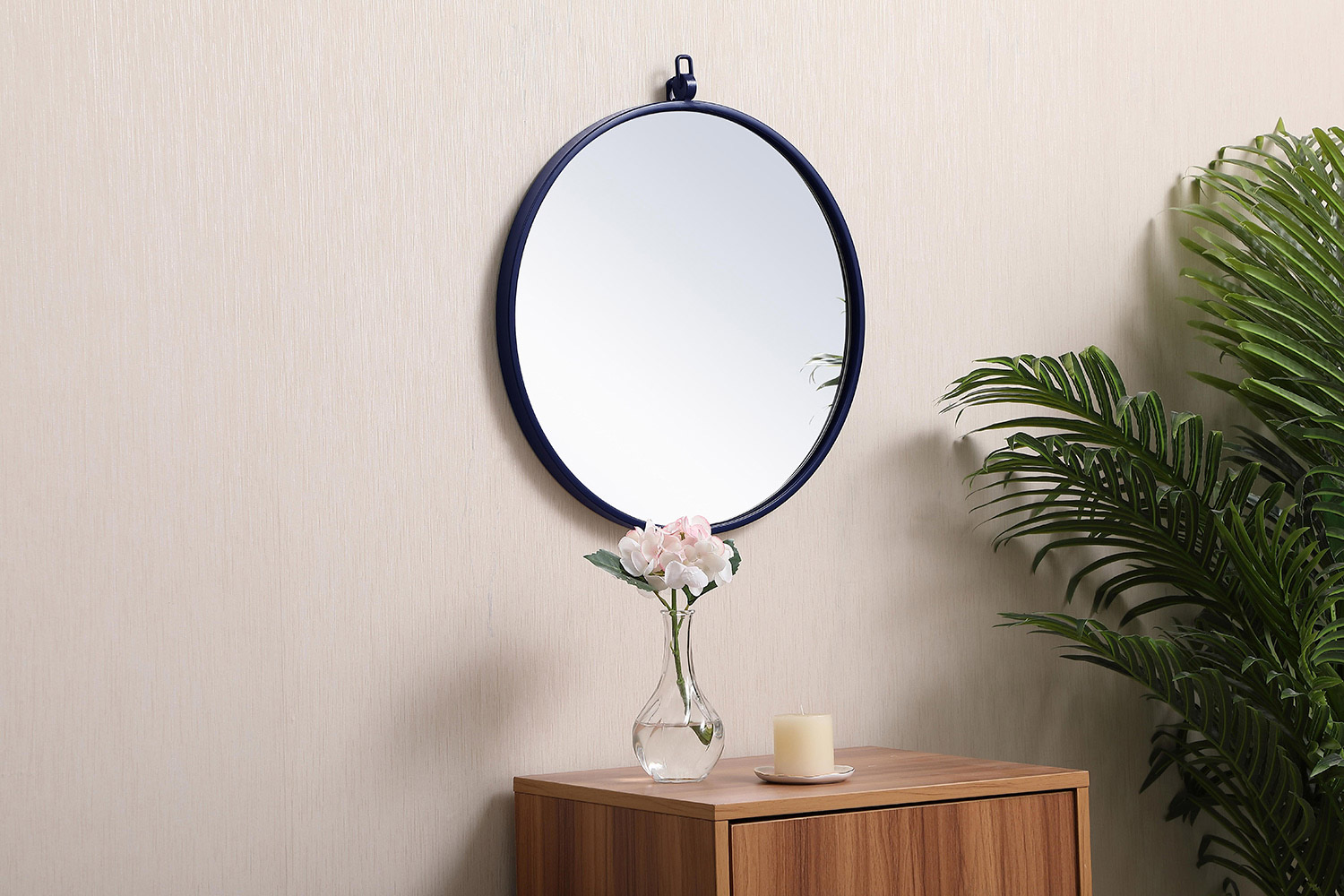 Elegant Wall Mirror - Blue, L 18" (MR4718BL)