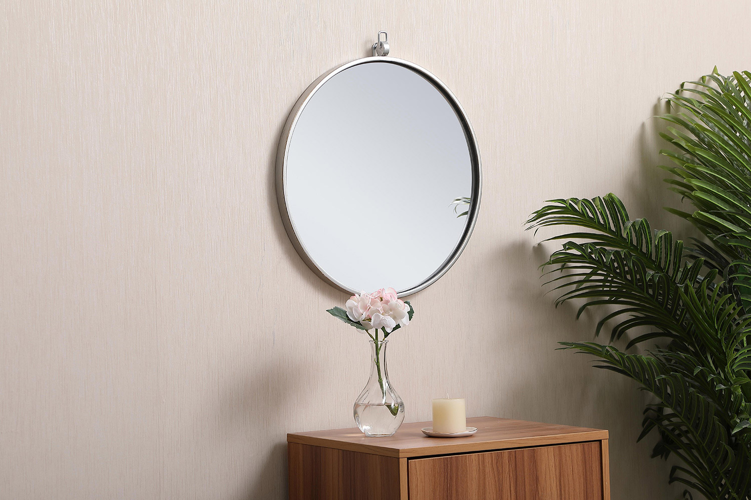 Elegant Wall Mirror - Silver, L 18" (MR4718S)