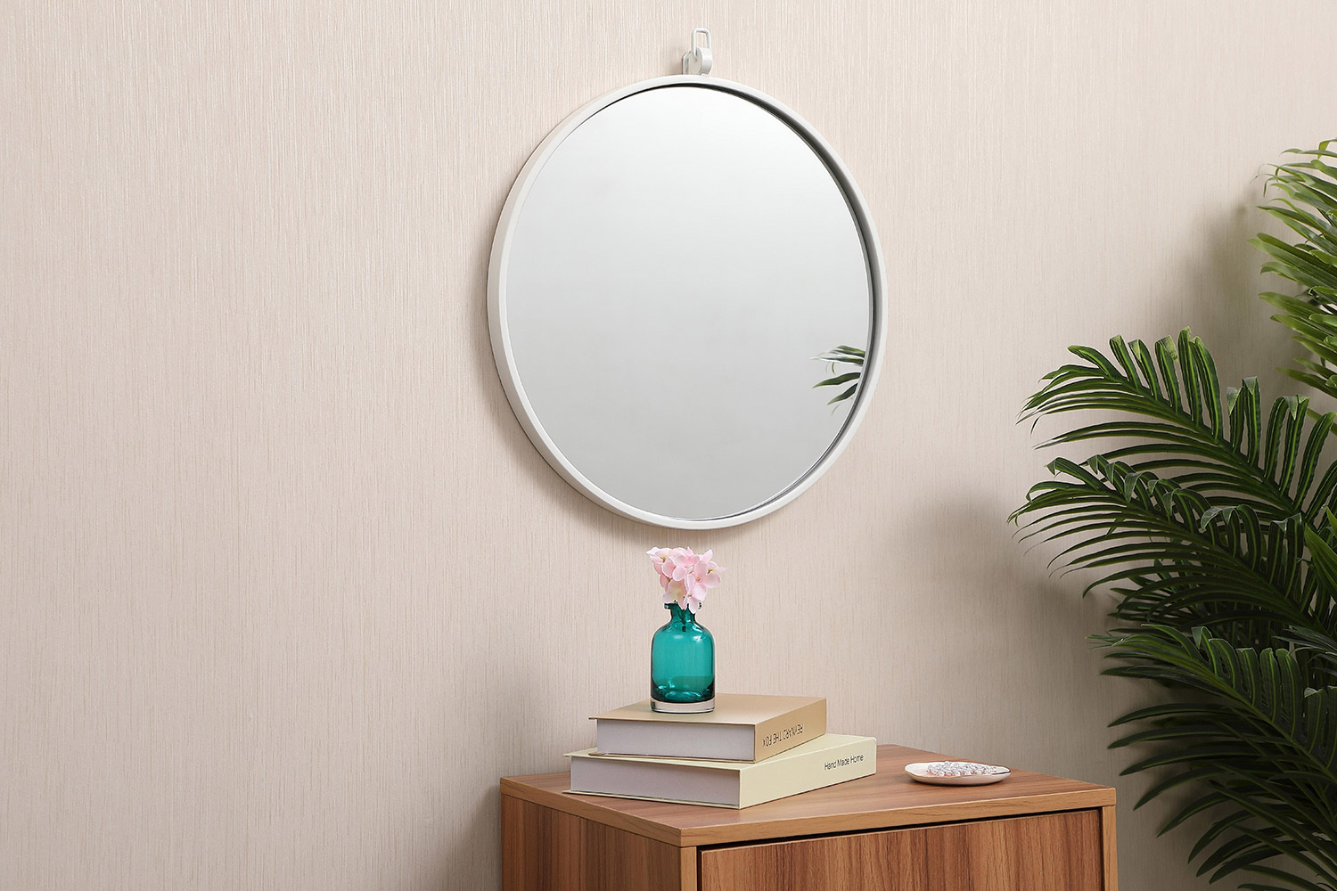 Elegant Wall Mirror - White, L 18" (MR4718WH)