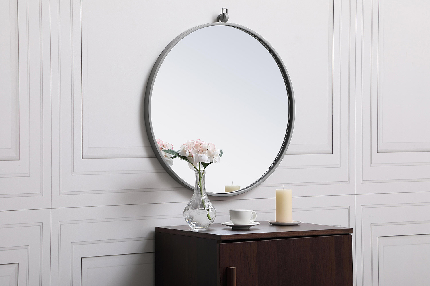 Elegant Wall Mirror - Gray, L 21" (MR4721GR)