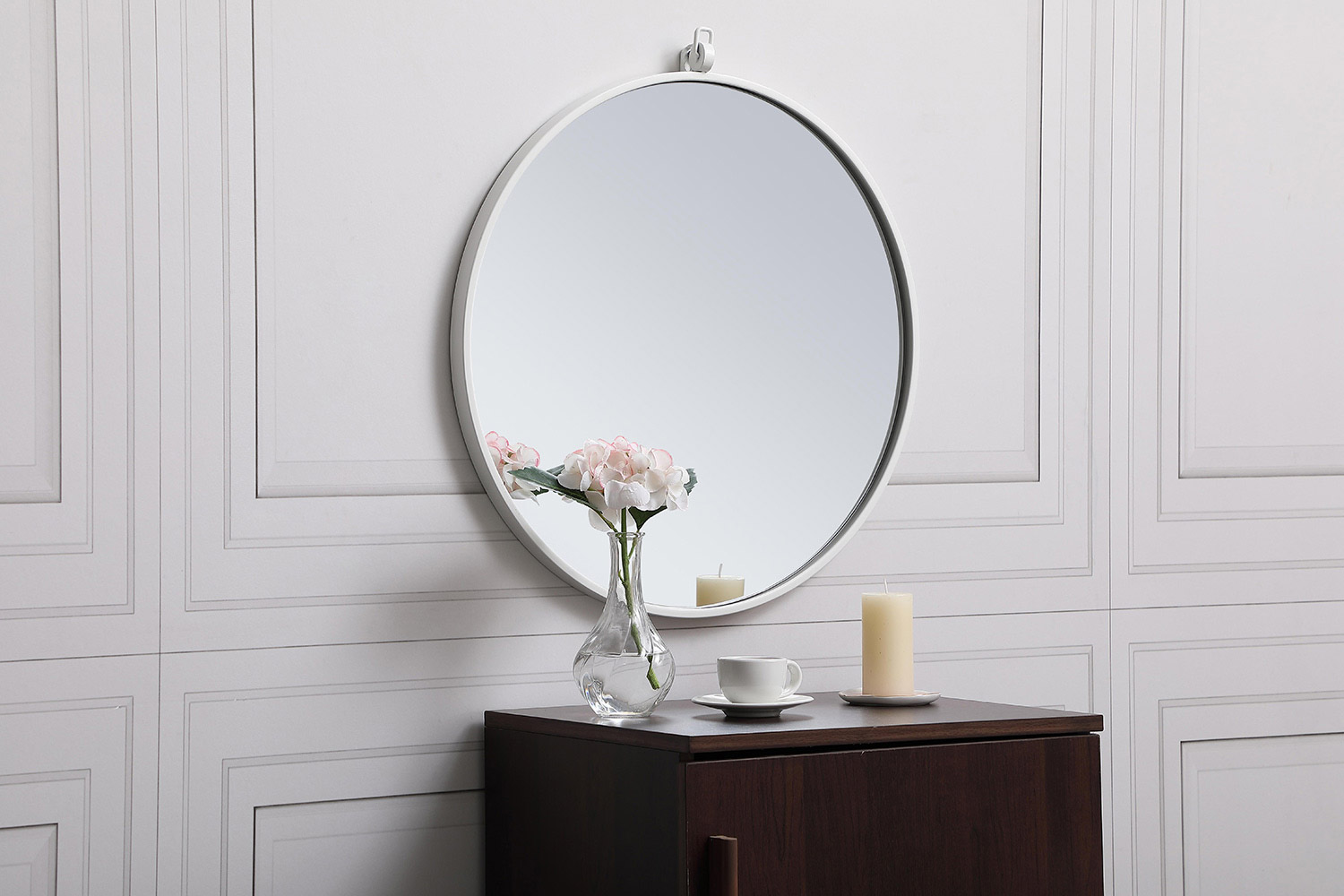 Elegant Wall Mirror - White, L 21" (MR4721WH)