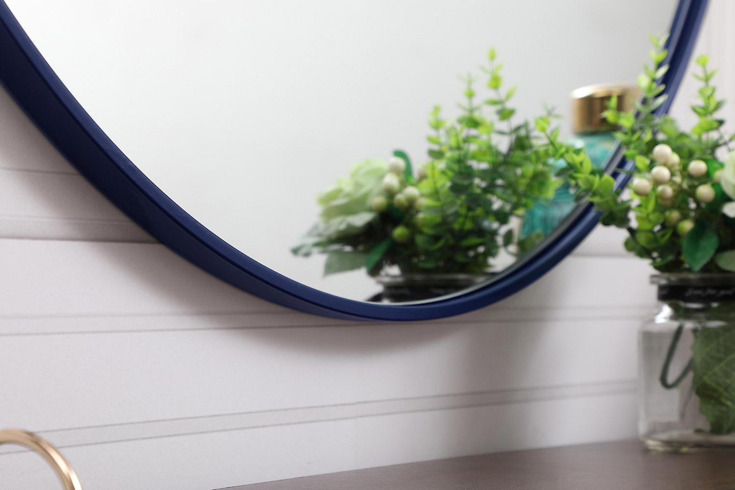 Elegant Wall Mirror - Blue, L 39" (MR4739BL)