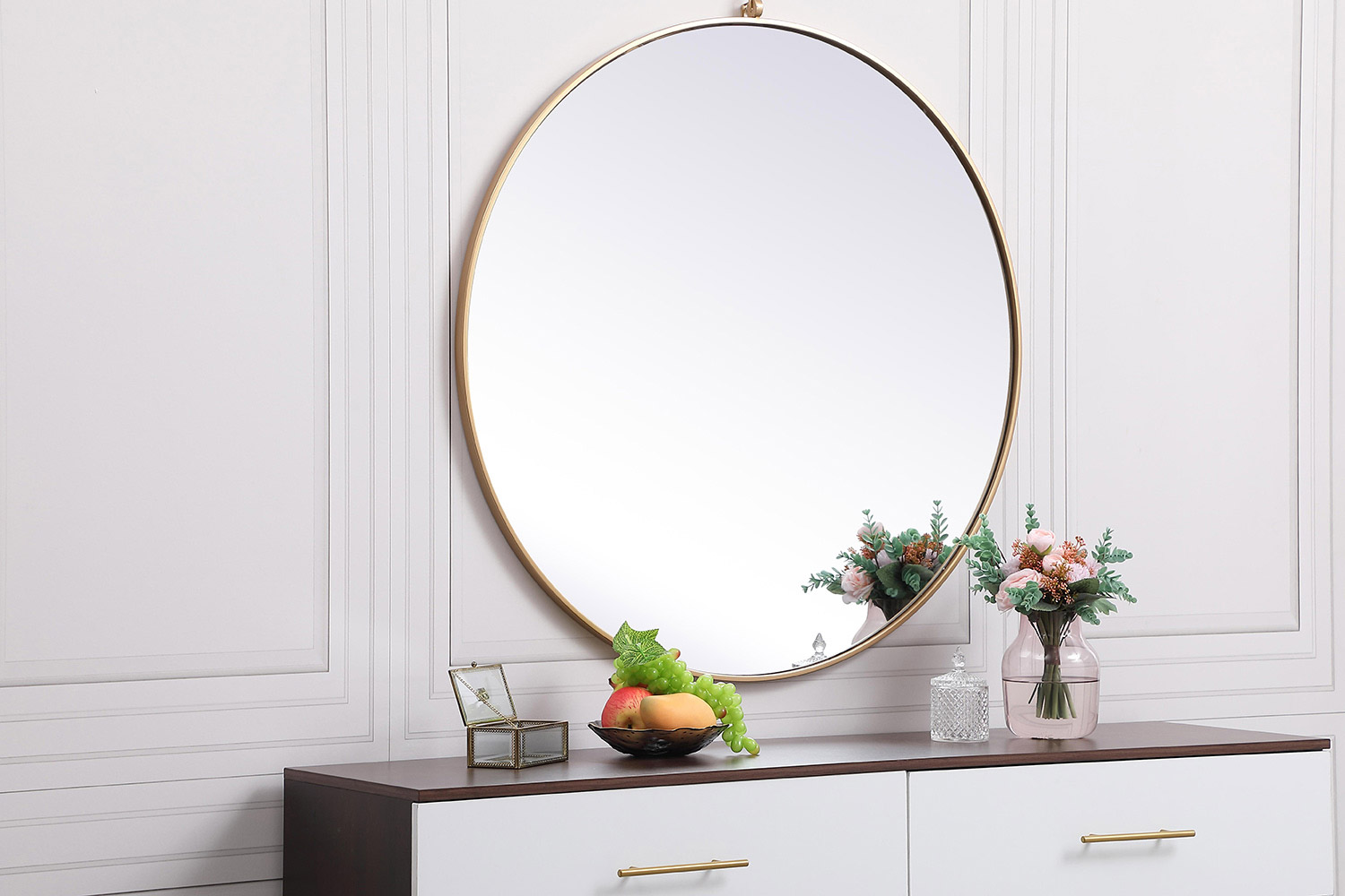 Elegant Wall Mirror - Brass, L 39" (MR4739BR)