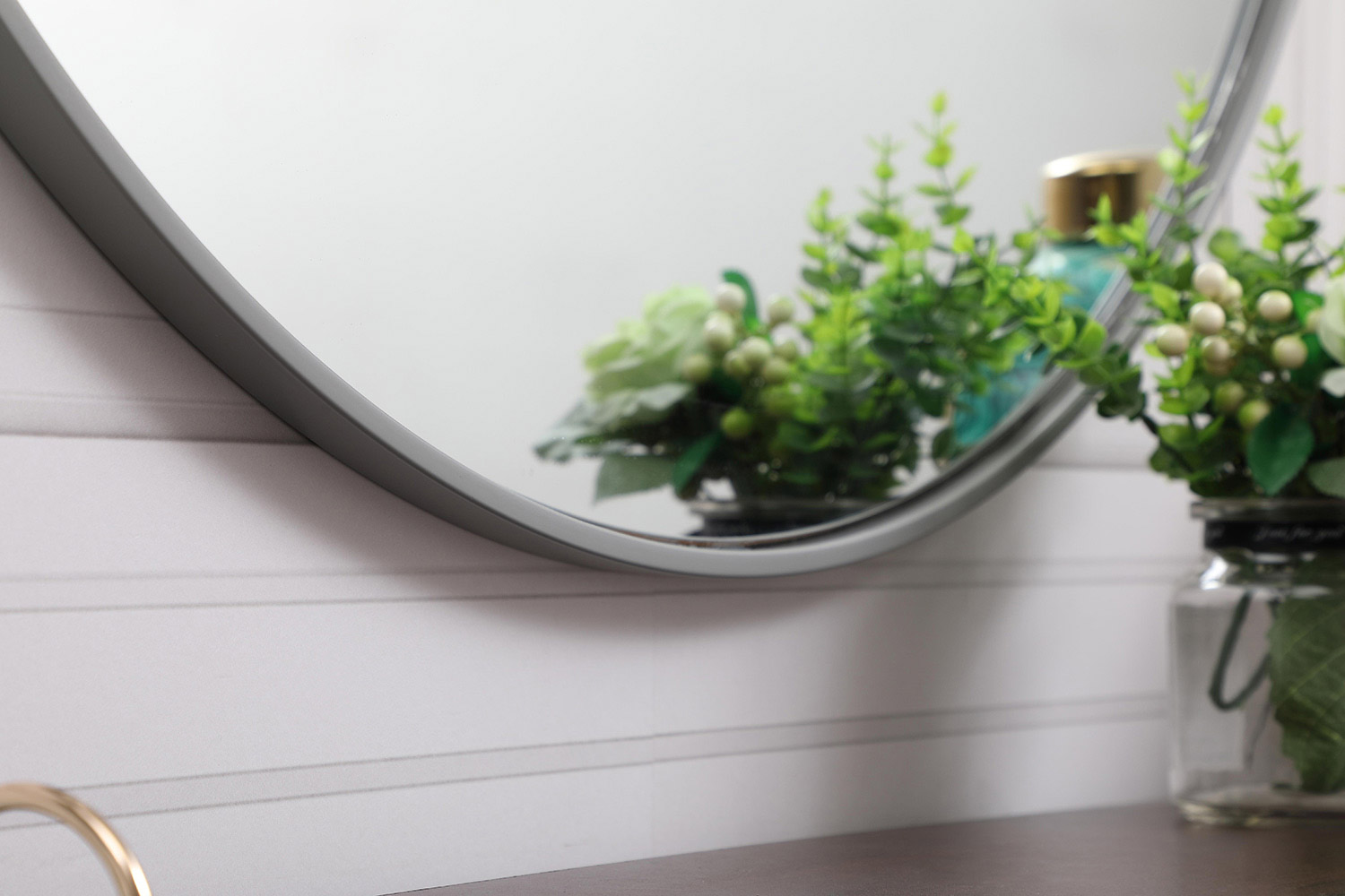 Elegant Wall Mirror - Gray, L 39" (MR4739GR)