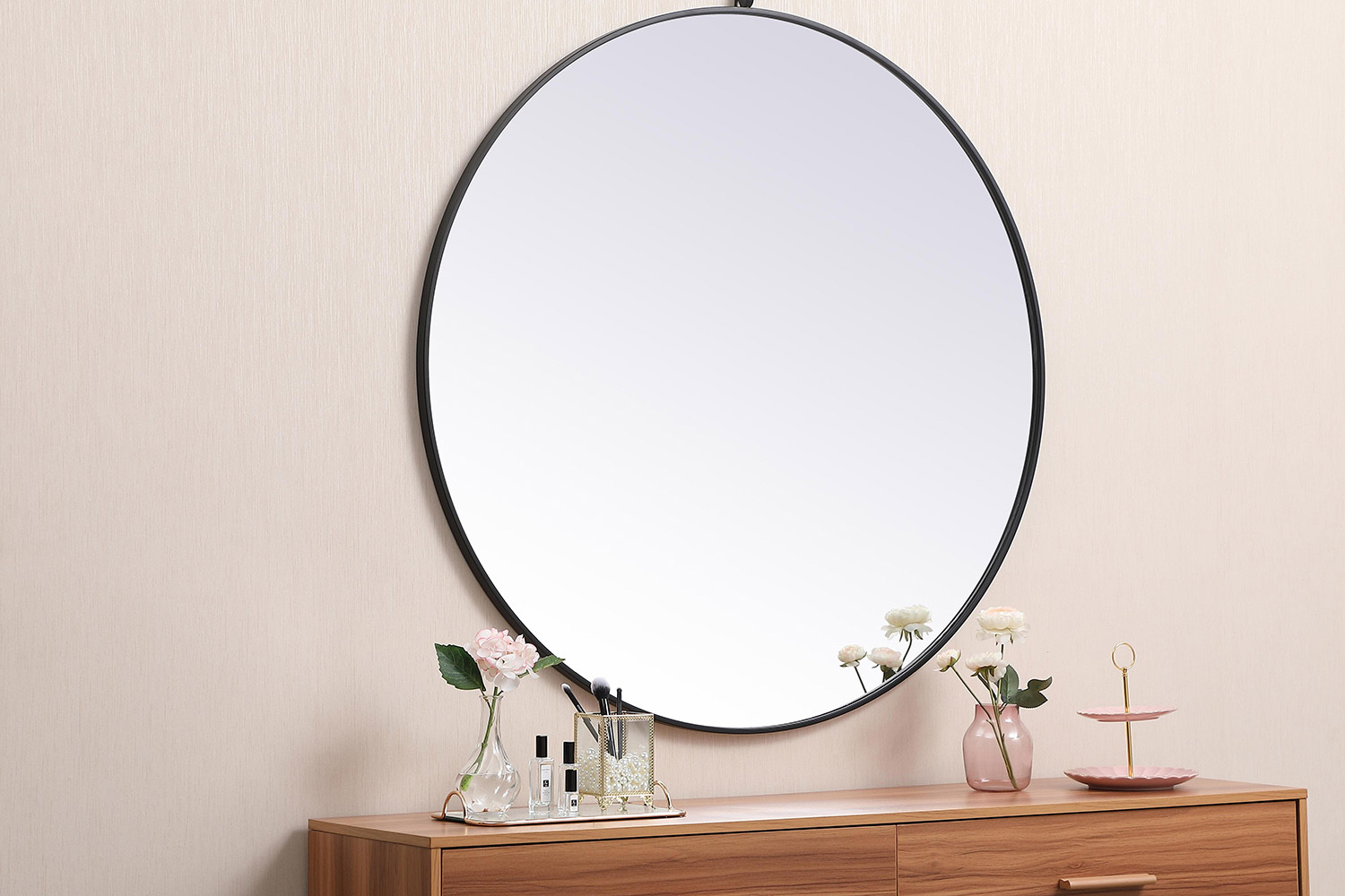 Elegant Wall Mirror - Black, L 45" (MR4745BK)